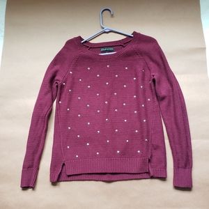 Rock And Republic Wine Colored Studded Sweater